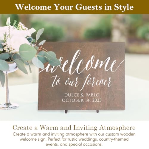 Sweet Carolina Collective Sweet Carolina Collecitve Personalized Wedding Welcome Sign - Walnut Wood Wedding Signs For A Memorable Day thumb #4