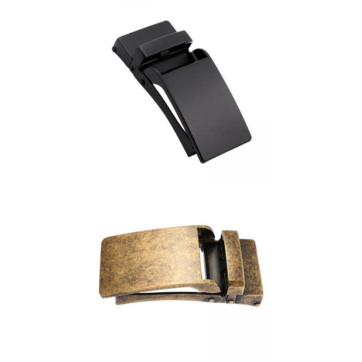 2 Pieces Rectangle Automatic Buckle for 30-31mm Belt Black and Copper-image-9