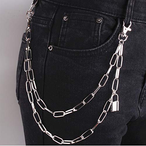 Taouzi 6 Pieces Pants Chain Wallet Chain Butterfly Lock Charm Jeans Chains Pocket Punk Chain Hip Hop Rock Chains for Women Men4