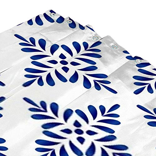 Rideau de douche polyester bleu imperméable 12 œillets baignoire