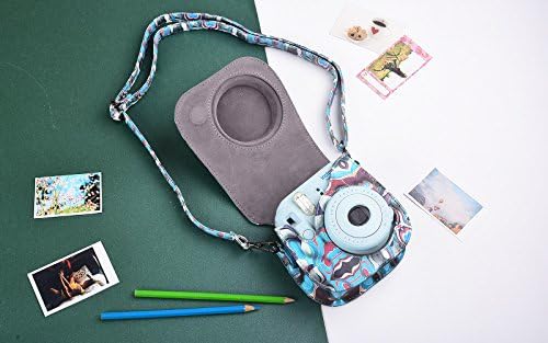 Katia Camera Case Bag Compatible for Fujifilm Instax Mini 11/9/ 8+/ 8 Instant Film Camera with Shoulder Strap and Photo Accessories Pocket - Art
