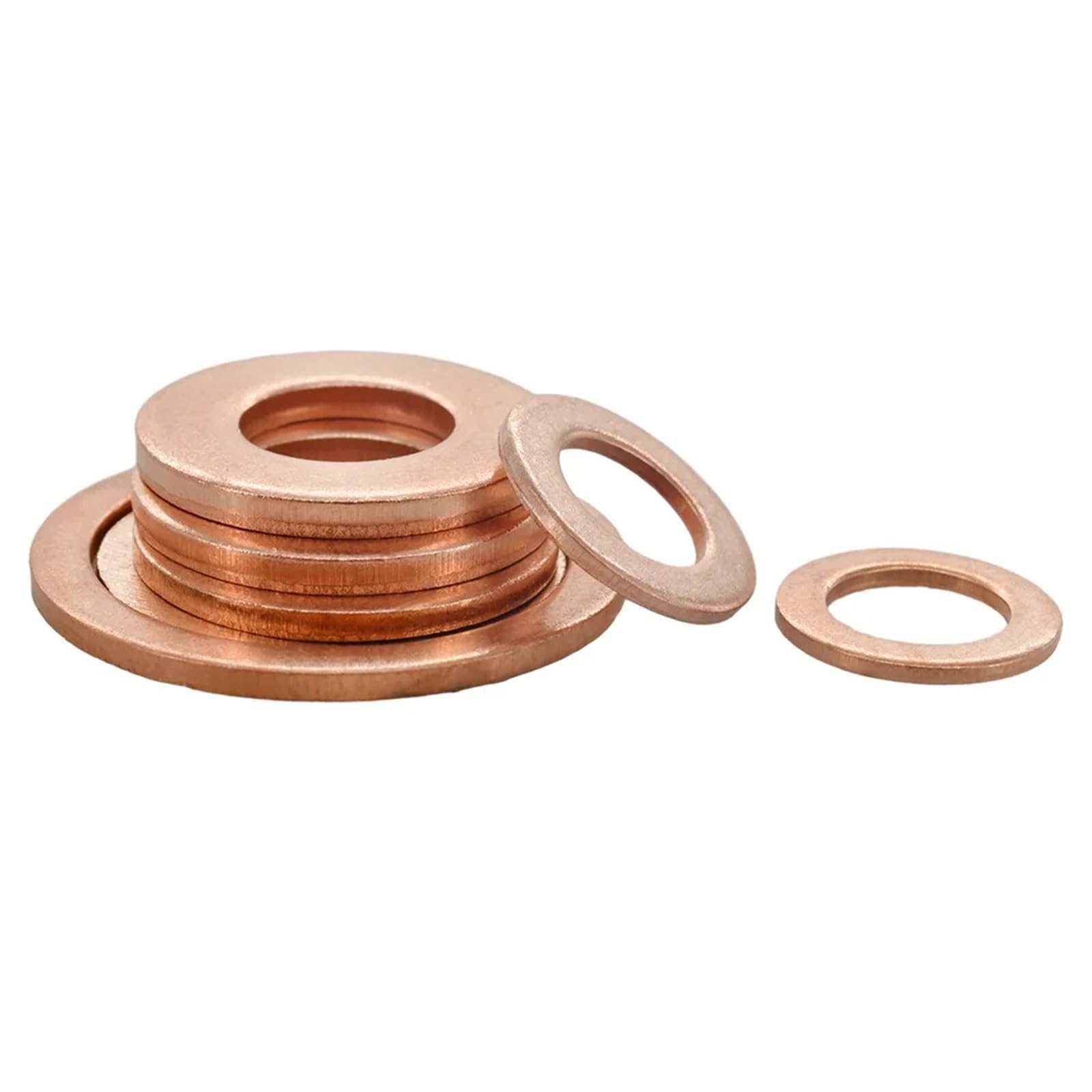 Arandelas de cobre puro sólido 200/280/300 Uds., tapones sumidero M5-M20 recocidos, espaciadores juntas sellado aceite, Kit planas for motocicleta Para Tornillos(M5-M20 (300Pcs))