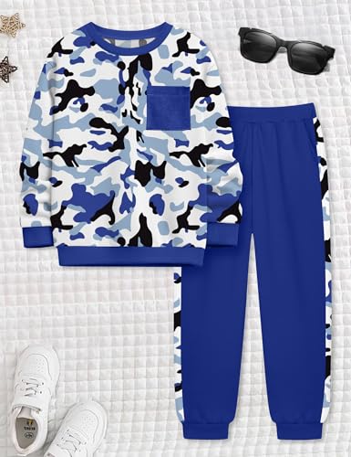 Boys Clothes Long Sleeve Camouflage Sweatshirt Tops and Pants 2PC Kids Clothes Boys Fall Winter Outfits 6-16 Years2