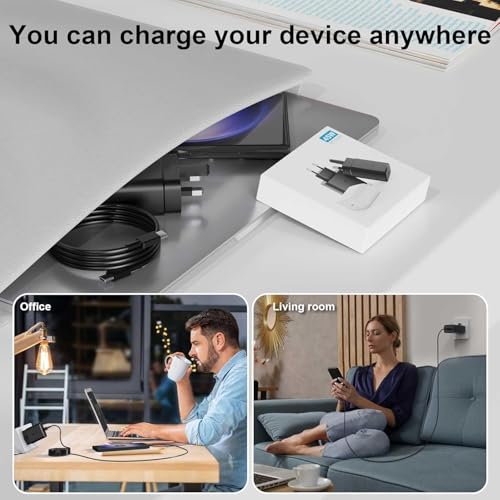 Image of Original 45Watt Charger Compatible with Samsung Z Flip, Z Fold 2, Z Flip 3, Z Fold 3, Z Flip 4,Z Flip 5, Z Fold 5 [New*Model Black]