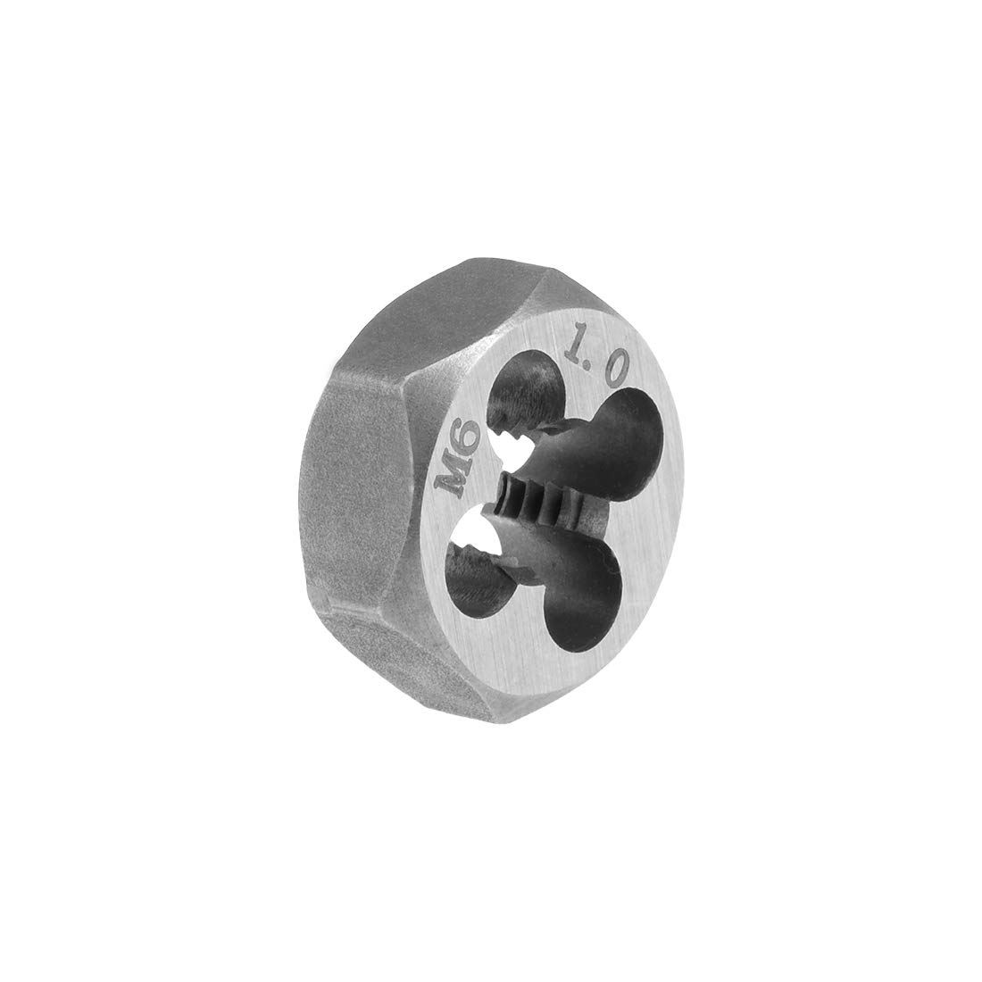 sourcing map Filière Hex Renfilage Découpe M6 x 1 Pas Carbone Acier Métrique Hexagone Cône Tuyau Moule Précision Grade: 6g