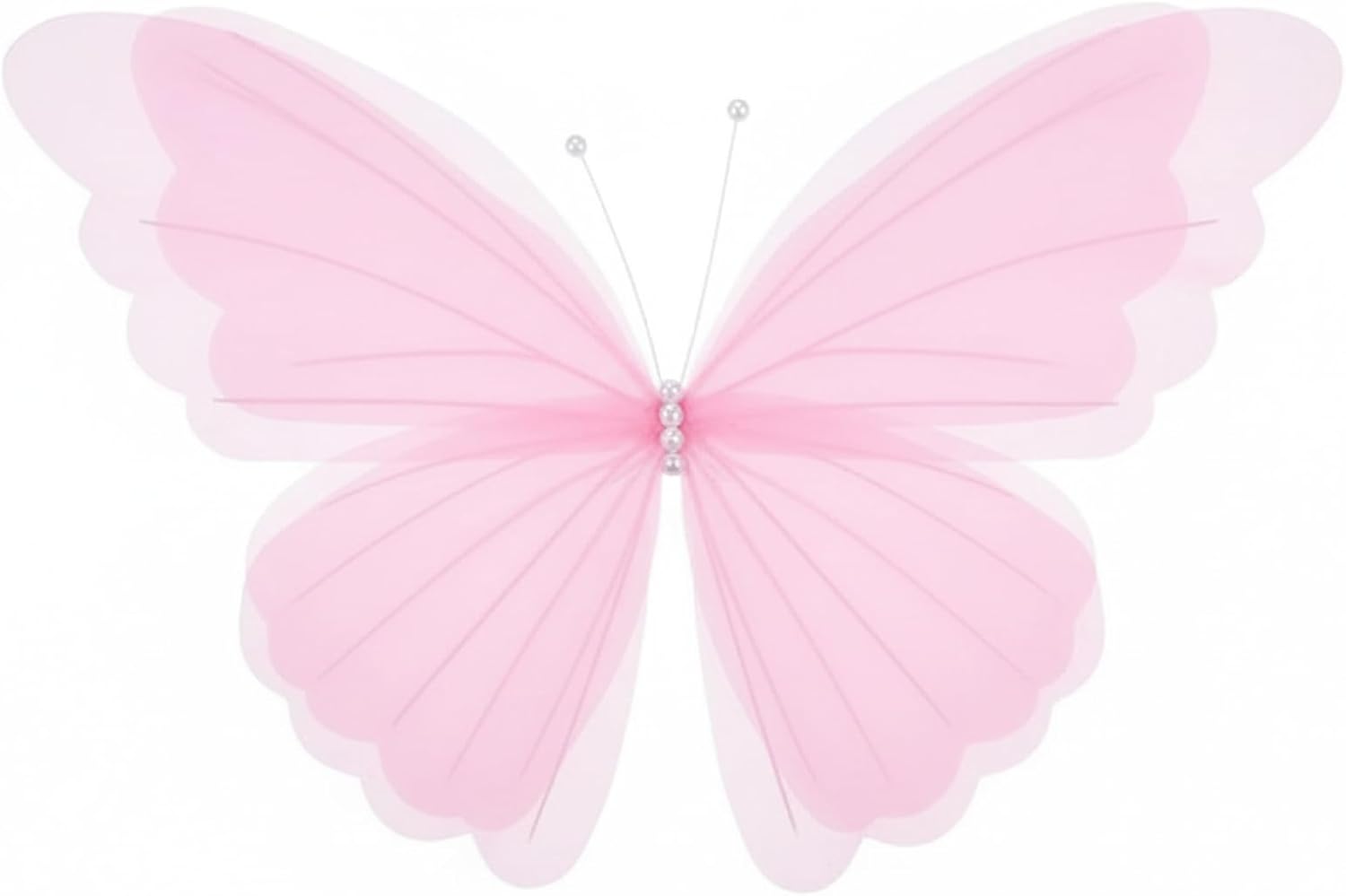 5Pcs 19.7 Inch Giant Mesh Butterfly with Lights, Large Butterfly Decorations for Wedding & Party Decor, Birthday, Baby Shower, Outdoor Garden Decor