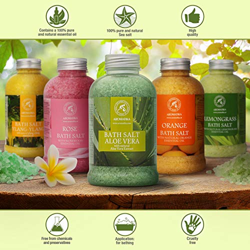 Aloe Vera Bath Salt 600g - Natural Sea Salt with Pure Aloe Extract - Body Care - Good Sleep - Beauty - Bathing - Wellness - Relax - Spa - Image 6