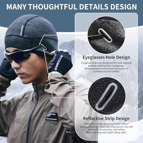 Naturehike Bonés de ciclismo masculinos femininos preto-cinza, Preto, cinza, Tamanho Único