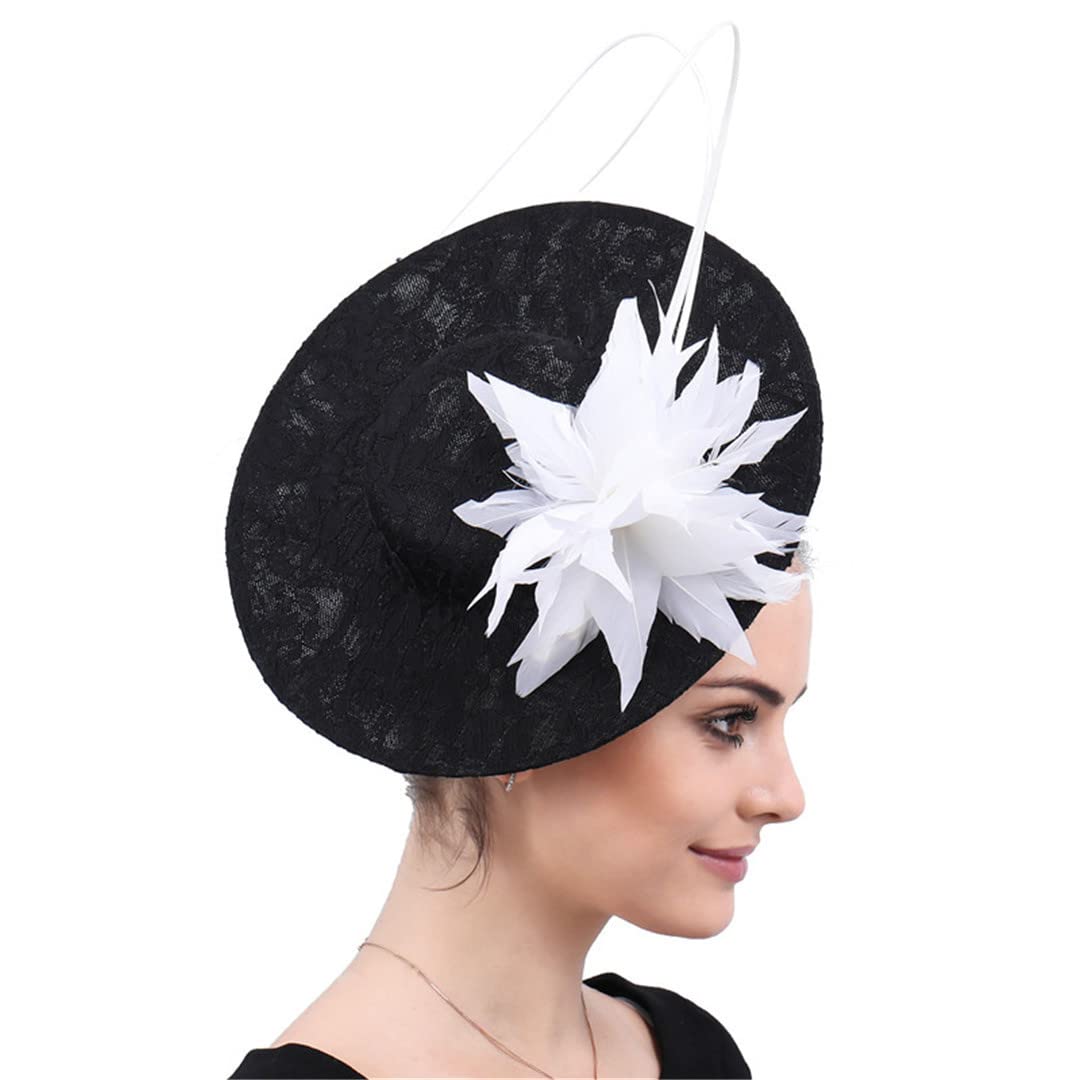 Lmtossey Sombrero De Plumas para Mujer, Tocado De Flores Decorativas para Mujer, Tocado, Accesorios Nupciales para El Cabello De Boda