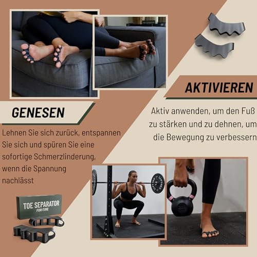 Zehenspreizer – 1 Paar Gel Zehentrenner für überlappende Zehen – Toe Spacer – Silikon-Zehenspreizer Hallux Valgus, Korrektur von Ballenzehen, Toe Separator, Zehenspreizer (Schwarz, Einheitsgröße)