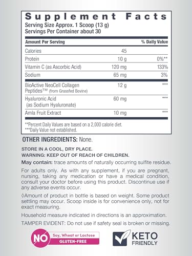 NeoCell Super Collagen Peptides 13.7oz – Grass-Fed Bovine with Vitamin C & Hyaluronic Acid — view 5