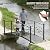 Kinsunny 6 Ft Garden Bridge - Metal Footbridge for Outdoors, Safety Side Rails with Fashionable Patterns, Decorative Garden Arch Walkway for Stream, Creek, Pond, Black
