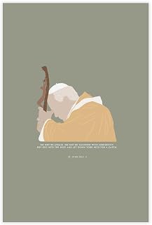 Kroey Pope John Paull II Quote Poster, Do Not Be Afraid Satisfied with Mediocrity Quote, Catholic Saint Print, Poster Home Decor Unframe-style 08x1