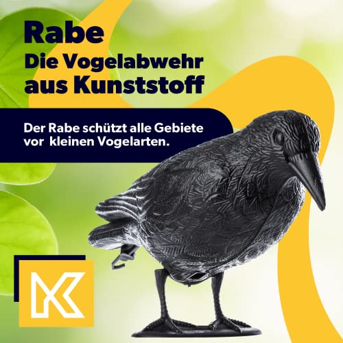 KADAX 2 Stück Schwarz Rabe, Taubenabwehr und Taubenschreck aus Kunststoff, Vogelabwehr, natürliche Schädlingsbekämpfung, Schutz vor lästigen Vögeln