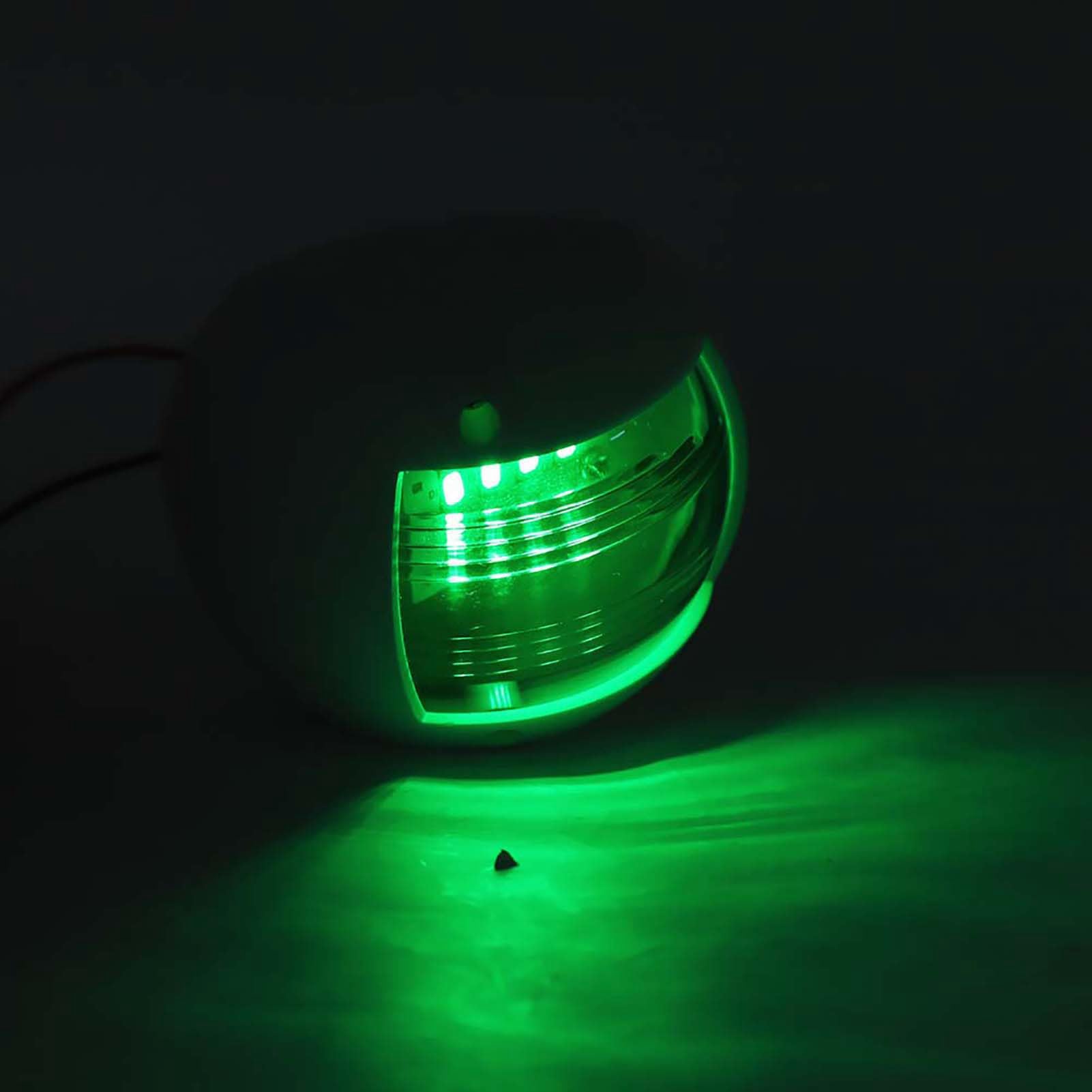 Qiilu Feux de Navigation,1 paire de feux d'avertissement de signal IP66 sphérique rouge vert LED imperméable à l'eau marine Yacht Navigation Light DC12V-24V 3W Signalisation (blanc)