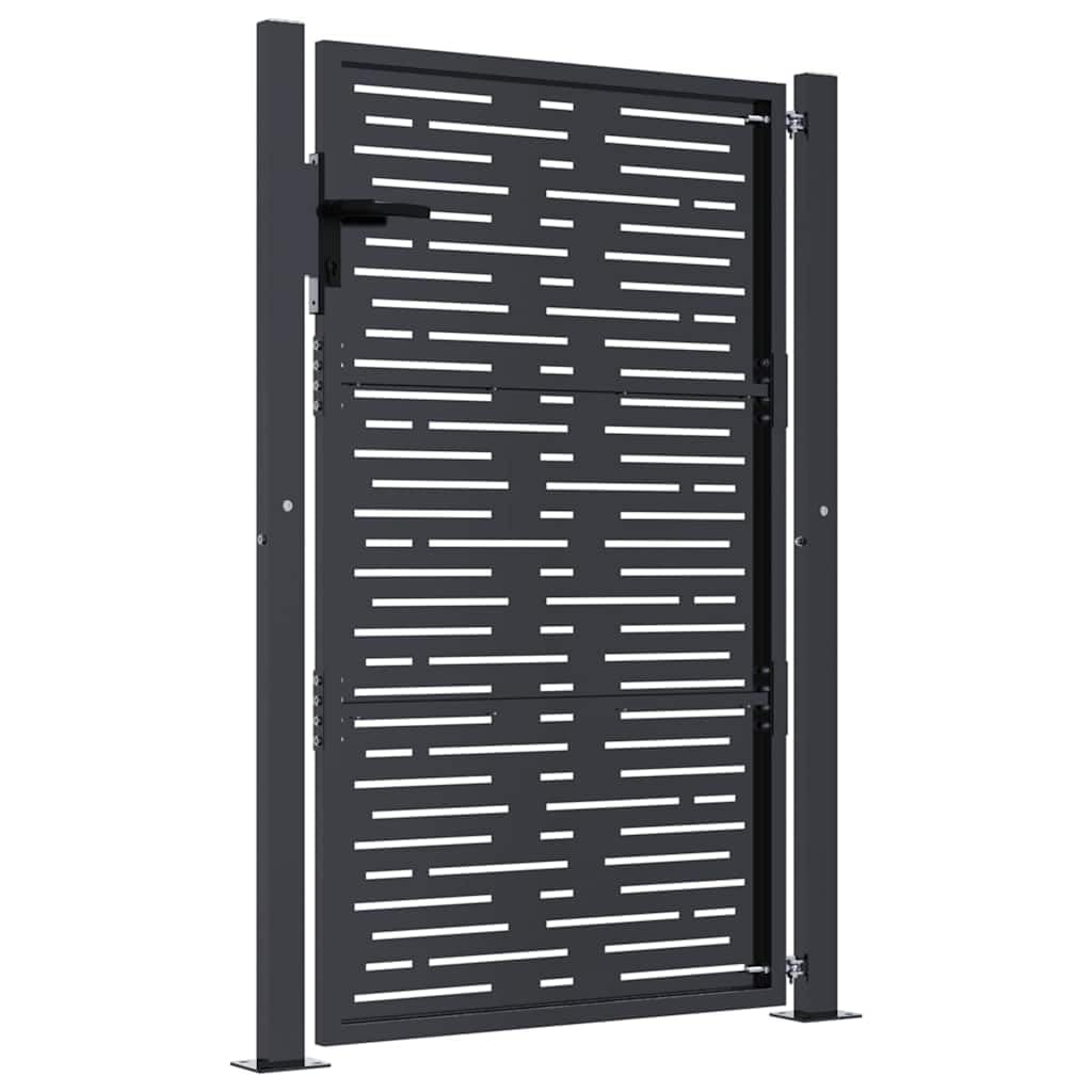 Refined Puerta de jardín antracita 105x155 cm acero diseño cuadrado