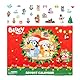 Blueys Adventskalender, entdecke hinter den 24 Türchen die 4 Mini-Figuren Bluey, Bingo, Muffin und Socks, 12 Zubehörteile, 3 Aufsteller aus Papier und 5 Sticker