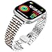 PUGO TOP Stainless Steel Band Compatible with Apple Watch 49mm 46mm 45mm 44mm 42mm 41mm 40mm 38mm, Business Strap for iWatch Series 11 10 9 8 7 6-1, SE3 2 1, Ultra 3 2 1, Two-Tone Metal Bands w/ Butterfly Clasp for Men&Women, Adjustable Links w/ Removal Tool