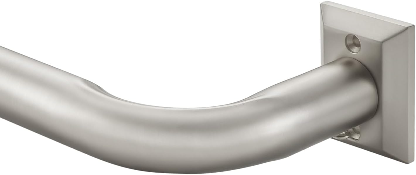 1 1/4 Diam Large Room Darkening Rods, 48-84Inch(4-7ft) Length Telescoping Wrap Around Curtain Rods For Bedroom Living Room Kitchen, Matte Nickel Matte Nickel 48-84"