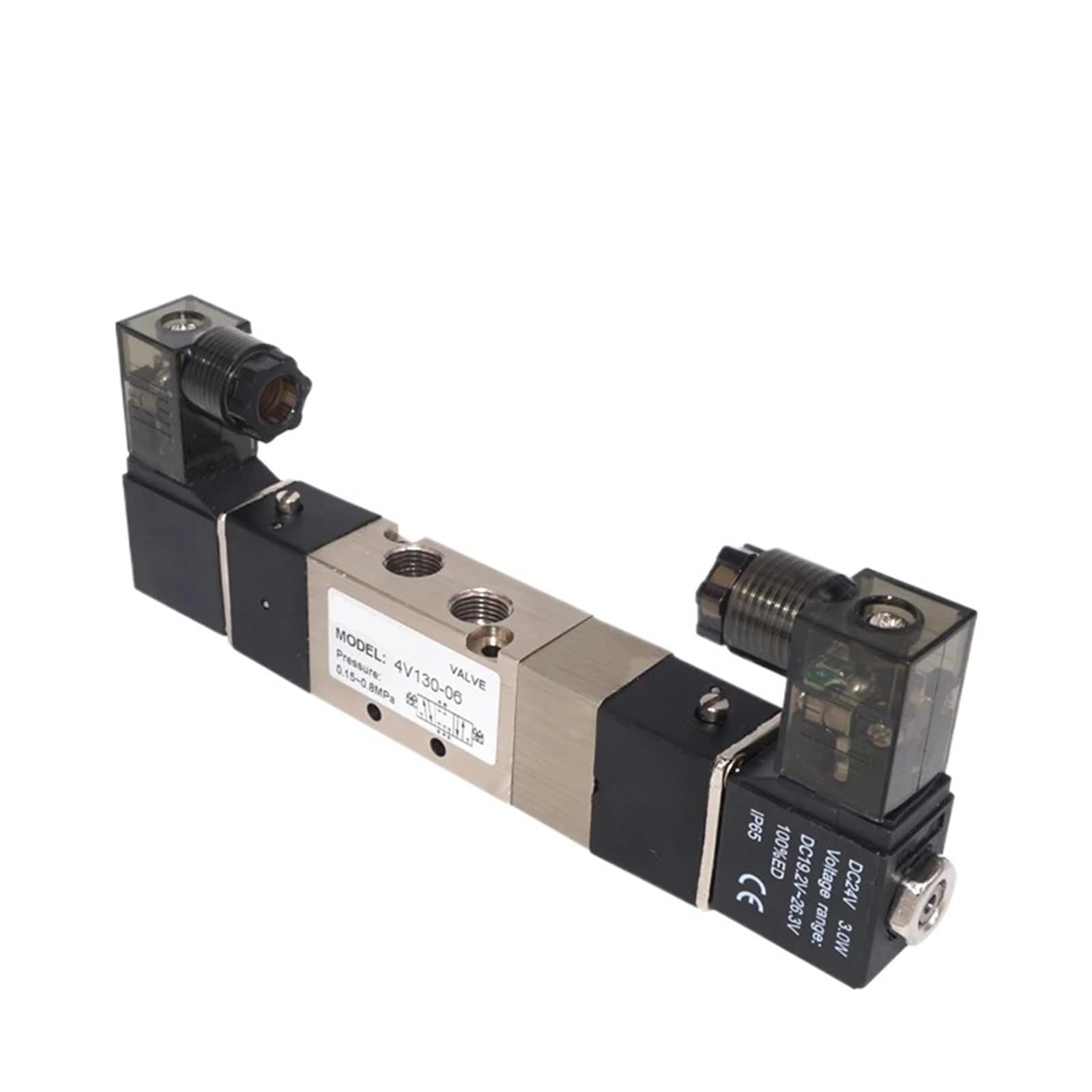 Électrovanne pneumatique 4V130 C-06 stop vérin sécurisé 5/3 voies centre fermé