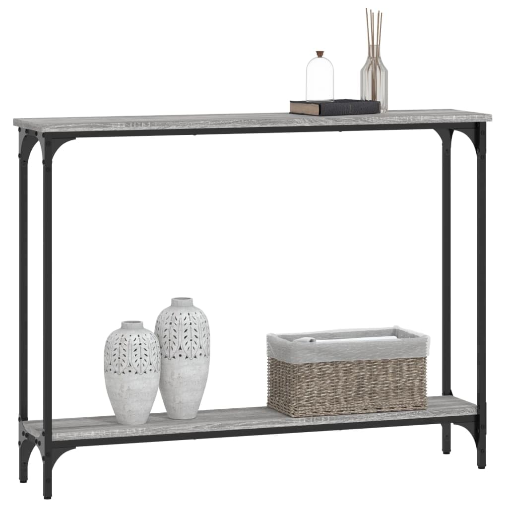 Tavolo consolle grigio Sonoma, 100 x 22,5 x 75 cm, in legno e