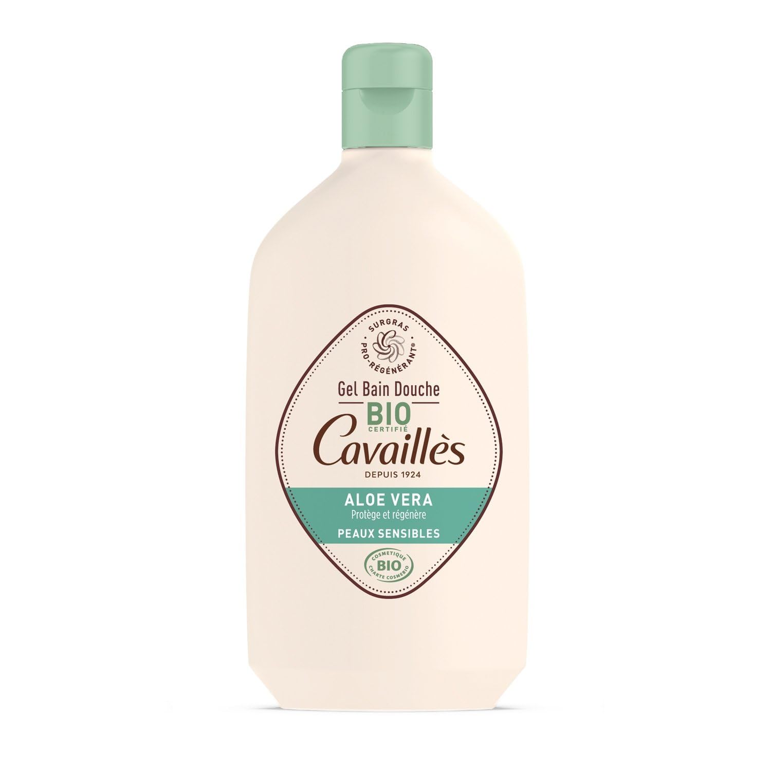 ROGE CAVAILLES - Gel Douche Douceur Apaisant pour Peaux Sensibles à l’Aloé Vera Bio, Flacon 400 mL - Lot De 3