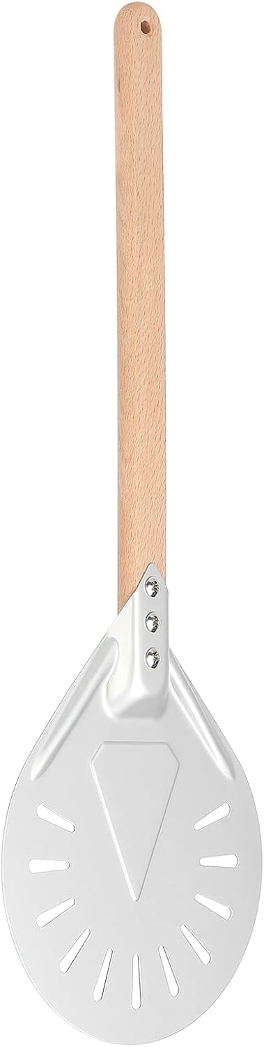 Pizza Spatula with Detachable Long Handle, Aluminum Alloy, Great Tool for Pizza Lovers, (8-inch punched pizza shovel (with 41CM flat round) Pizza Spatula with Detachable Long Handle, Aluminum Alloy, Great Tool for Pizza Lovers, (8-inch punched pizza shovel (with 41CM flat round)