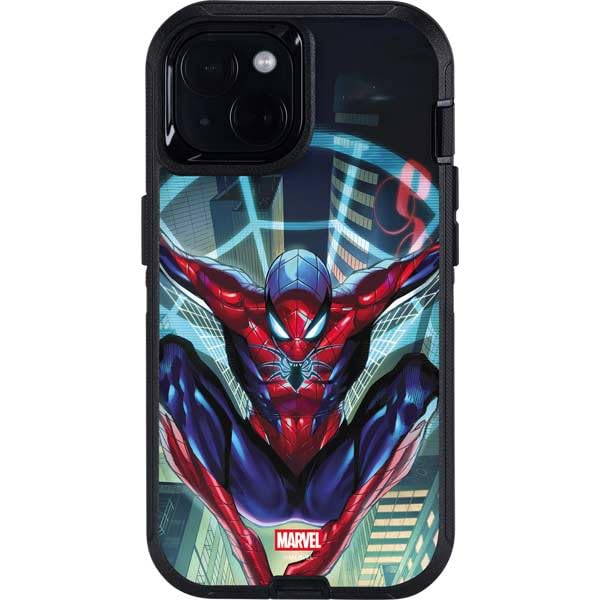 Skinit Decal Phone Skin Compatible with OtterBox Defender iPhone 13 - Officially Licensed Marvel Spiderman Spiderman Armor MK IV Design