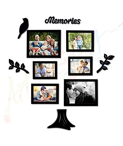 Image of Art Street - Memory Family Tree Photo frame set of 11 Pieces, 6 Photo Frames and 5 Mdf Plaques.