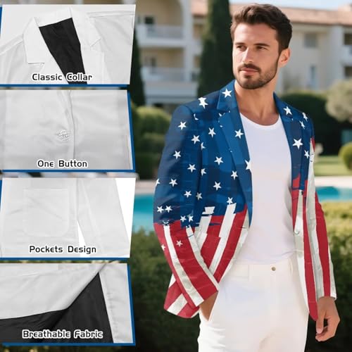 Men's Blazers Slim Fit Business Casual Sport Coat One Button Travel Blazer Lightweight Suit Jacket S-5XL 6