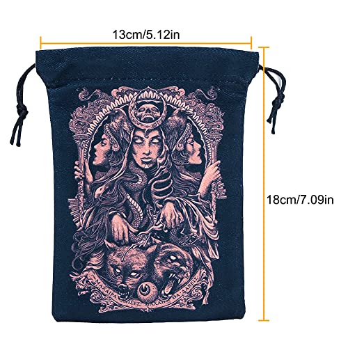 Namvo Tarot Aufbewahrungstasche Keltische Runen Tarotkarten Aufbewahrungstasche Kordelzugbeutel 13x18CM, Dicker Samt Geschenktüten Symbolstickerei Schmuck Kristallbeutel Schutzkartenbrettspiel
