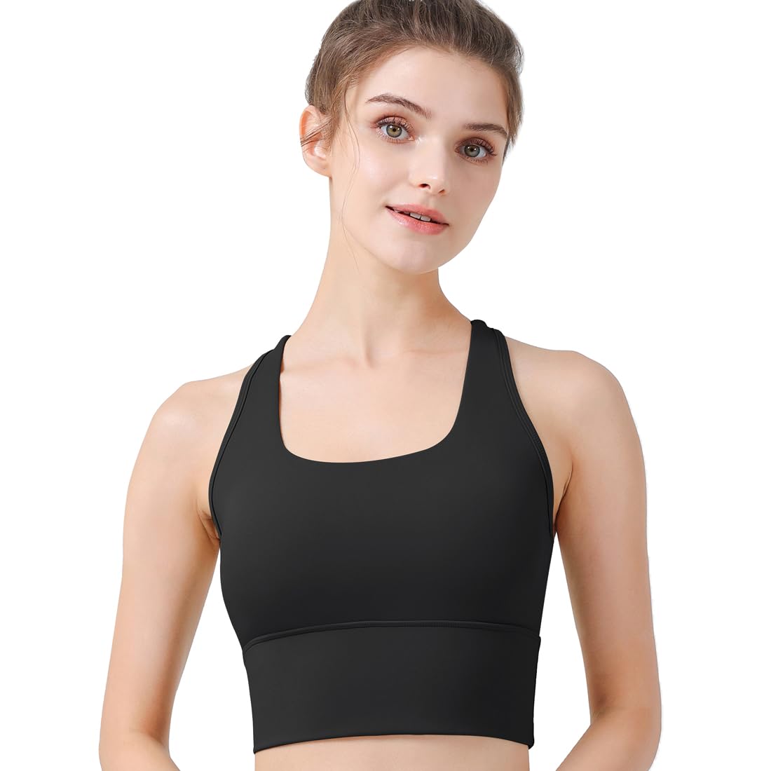 Harssidanzar Yoga Due Pezzi Set Manica Lunga per Le Donne Mesh Gym Athletic Top Allenamento Camicie con Reggiseno Sportivo CL306US