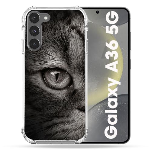 Coque Samsung Galaxy A36 5G Antichoc Cokitec Chat Gris Silic