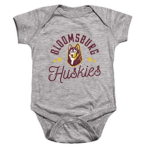 Bloomsburg University Official Huskies Unisex Infant Snap Suit for Baby,Athletic Heather, 6 Months