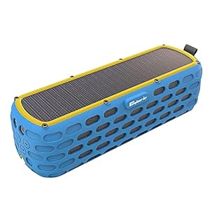 CYBORIS Bluetooth-luidspreker op zonne-energie, 30 uur speeltijd, verbeterde draadloze hifi-draagbare Bluetooth 5.0 stereoluidspreker, zonne-energie aangedreven schokbestendig en waterdicht voor