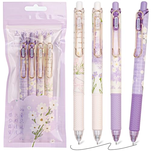 Bolígrafos de tinta negra gel 0.5 mm, pack de 4 unidades