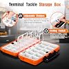 Pack de 4 cajas para pesca Tasdurian, resistentes al agua, con divisores ajustables, doble cara, caja flotante para anzuelos y cebos pequeños, color naranja miniatura 5