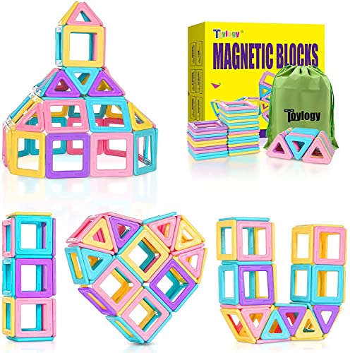 Upgraded Magnetic Tiles Toys For 3 4 5 6 7 Year Old Boys Girls Magnetic Blocks Building Set For Toddlers Stem Learning Toys For Kids Boredom Buster Educational Toys Gifts #TOP7
