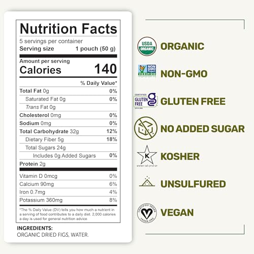Happy Village Organic Soft Dried Figs On the Go – 3 Bags (15 Individual Portion Packs) | Healthy, Organic, Non-GMO, Vegan, Kosher, Gluten-Free Snack Packs