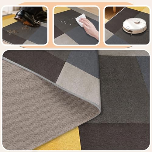Tapis de salon géométrique 160 x 210 cm à poil ras pour grand séjour - 5