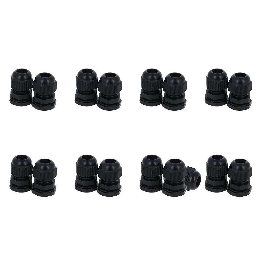 Fielect M18 Waterproof Adjustable Cable Joints Cable Gland Plastic Locknut Black For 5-10mm Dia Cable Wire 17Pcs-image-48