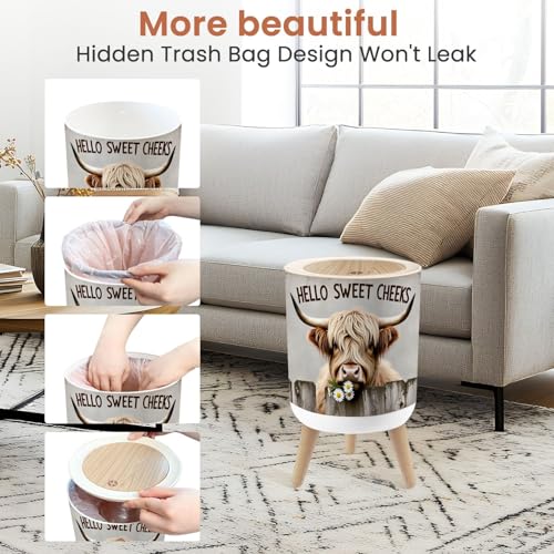 Pequeña caneca de basura con tapa 1.8 galones miniatura 4