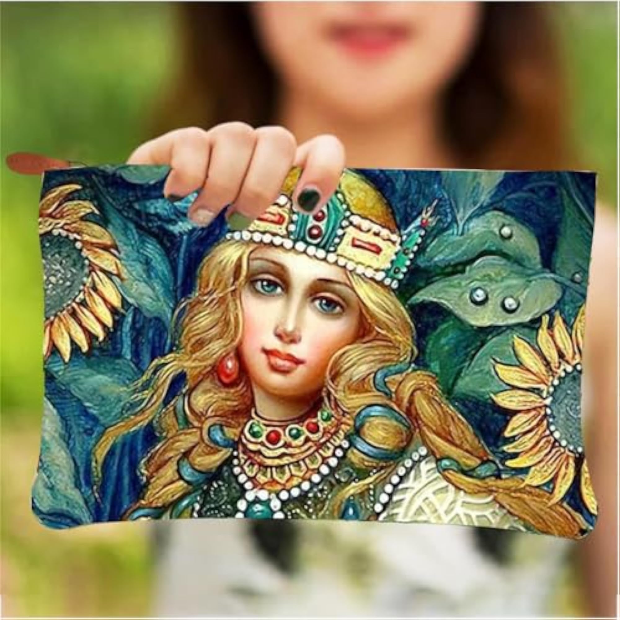 Canvas Printed Makeup Pouch, Pencil Pouch, Zipper Pouch