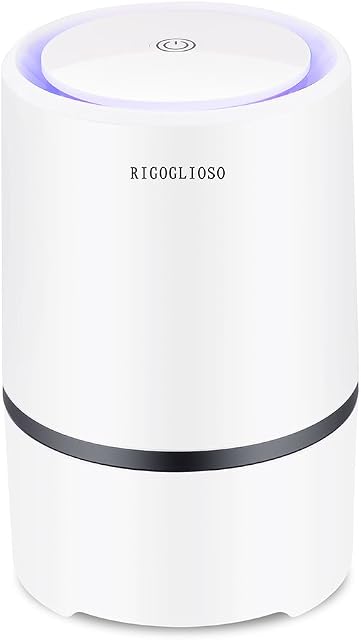 RIGOGLIOSO HEPA Air Purifier for Smoke, Pollen, Pet Dander, Odor, Dust Remove, Compact Air Purifiers for Home Bedroom, Kitchen and Office, No Ozone Air Cleaner
