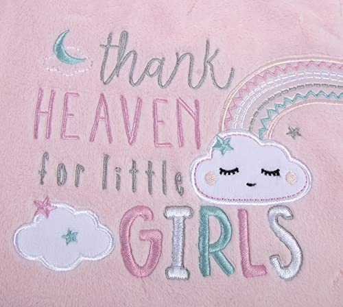 Image of 30x40 Fleece Baby Nursery Blanket with Satin Trim for Boys, Girls, and Unknown Gender Baby (Thank Heaven Girl 2)