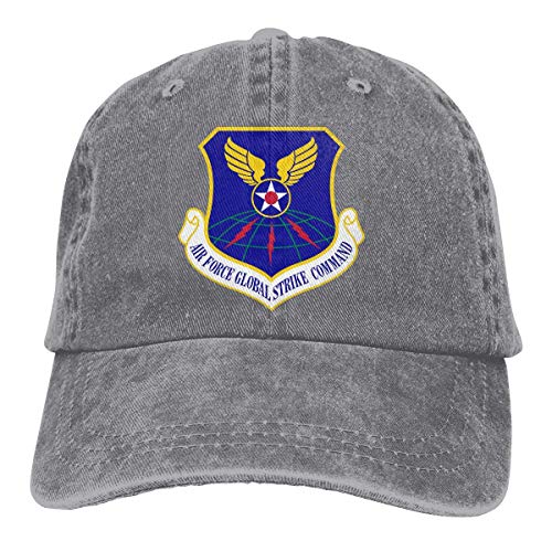 Xarchy Gorra de béisbol Vaqueros Sombrero Gorras de Mezclilla Comando de Ataque Global de la Fuerza Aérea de EE. UU. Unisex Adulto Lavado Ajustable Sombrero de papá Gris Vintage