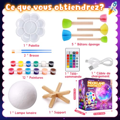 Peinture sur lampe lune