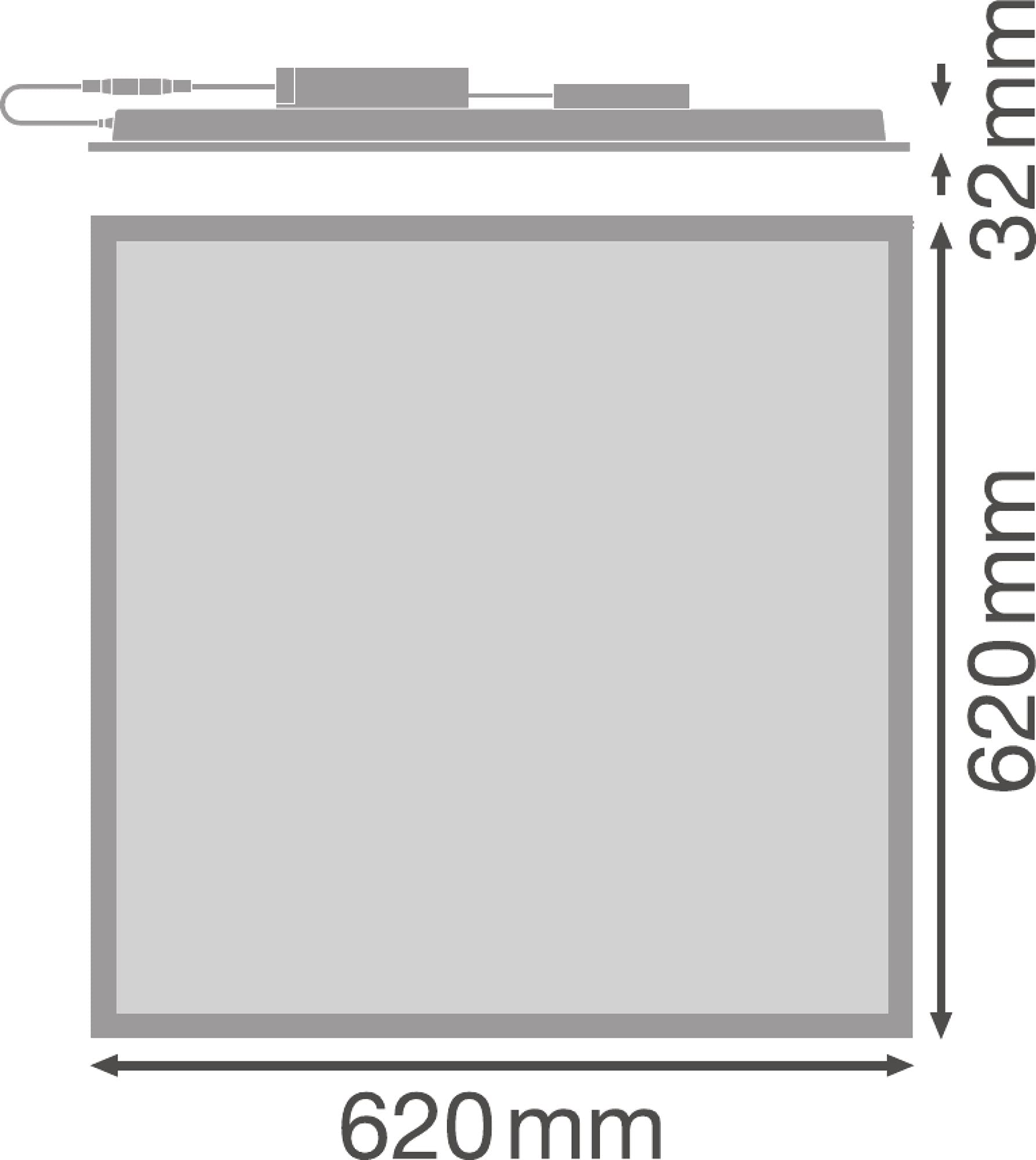 Luminaria Panel LED: para Techo/Wall, Panel Performance 625 / 30 W, 220 - 240 V, Ángulo de Radiación: 120, Warm White, 3000 K, Material del Cuerpo: Aluminum, IP20, 1-Pack