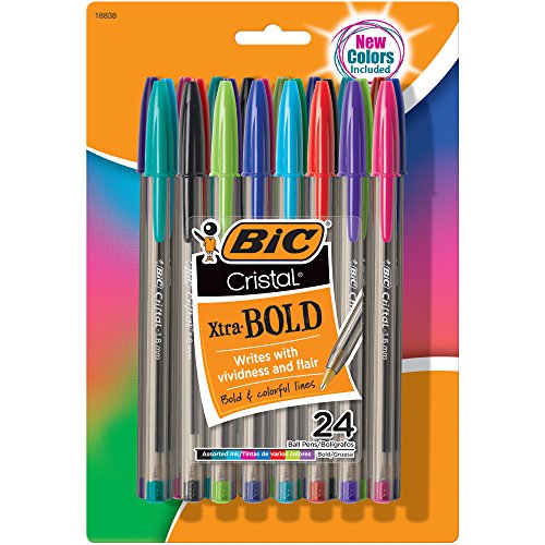 BIC Cristal Bold Ball Pen 24pk Assorted