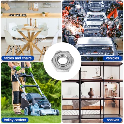 QUARKZMAN 20 Stück Sechskant-Schweißmuttern, M5x0,8mm Kohlenstoffstahl Sechskantmuttern mit 3 Vorsprüngen Maschinenschraube für DIY-Heimreparatur Maschinen, Silber